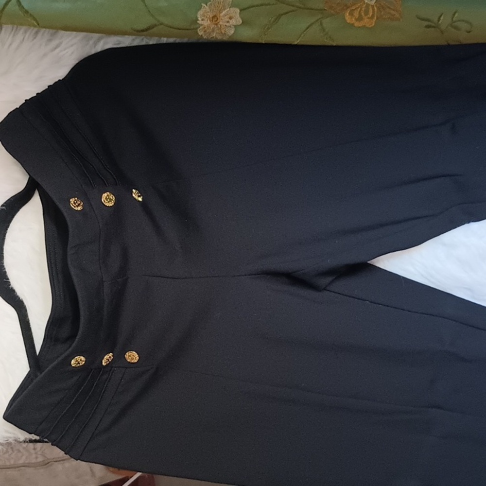Anne Klein pants, medium, sewn pleat straight leg